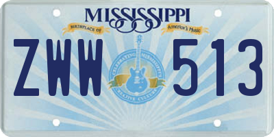 MS license plate ZWW513