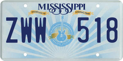 MS license plate ZWW518
