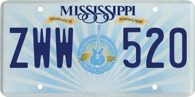 MS license plate ZWW520