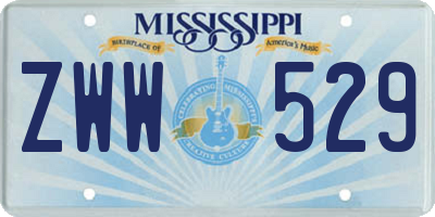 MS license plate ZWW529