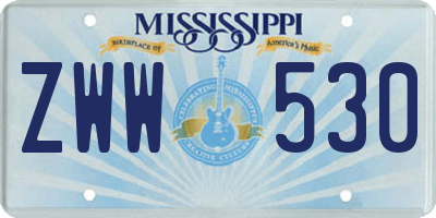 MS license plate ZWW530