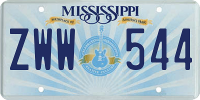 MS license plate ZWW544