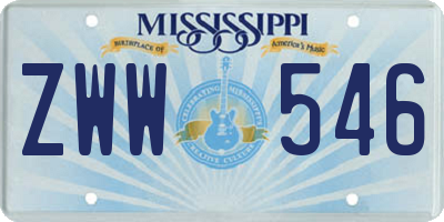 MS license plate ZWW546