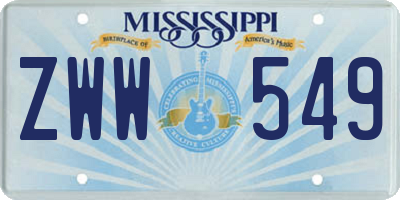 MS license plate ZWW549