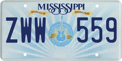 MS license plate ZWW559