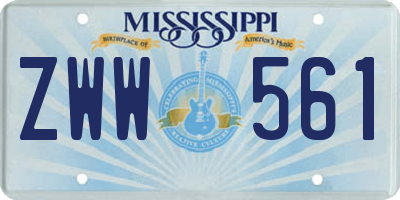 MS license plate ZWW561