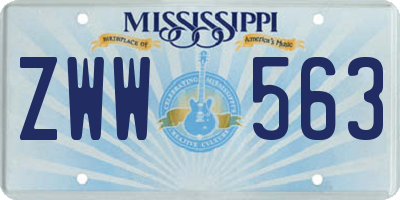 MS license plate ZWW563