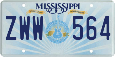 MS license plate ZWW564