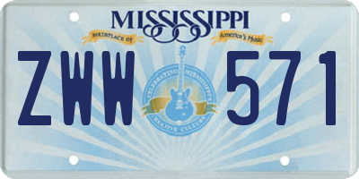 MS license plate ZWW571