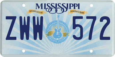 MS license plate ZWW572