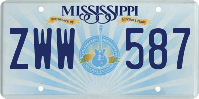 MS license plate ZWW587