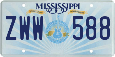 MS license plate ZWW588
