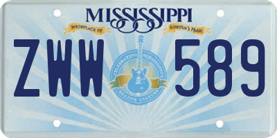MS license plate ZWW589