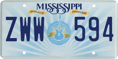 MS license plate ZWW594
