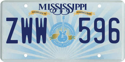 MS license plate ZWW596