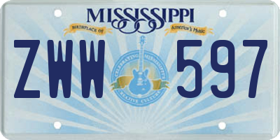 MS license plate ZWW597