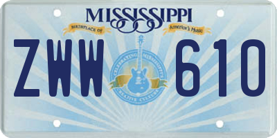 MS license plate ZWW610