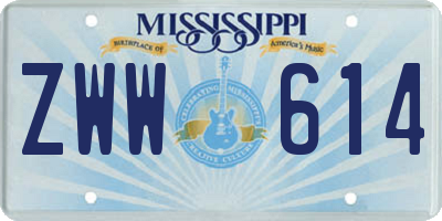 MS license plate ZWW614