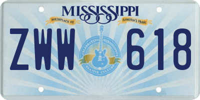 MS license plate ZWW618