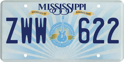 MS license plate ZWW622