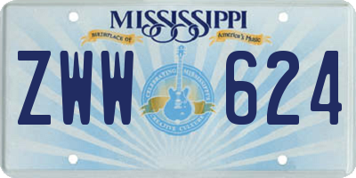 MS license plate ZWW624