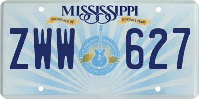 MS license plate ZWW627