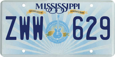 MS license plate ZWW629