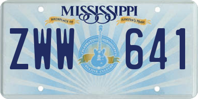 MS license plate ZWW641
