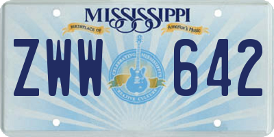 MS license plate ZWW642