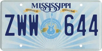 MS license plate ZWW644