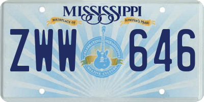 MS license plate ZWW646