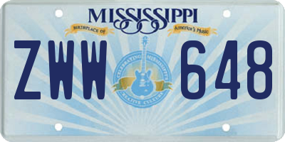 MS license plate ZWW648