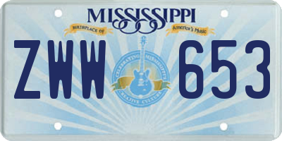 MS license plate ZWW653