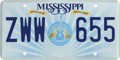 MS license plate ZWW655