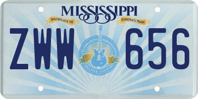 MS license plate ZWW656