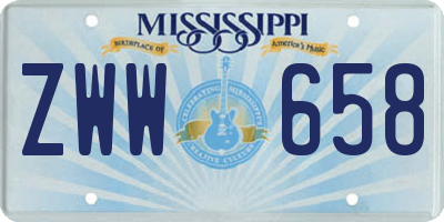 MS license plate ZWW658