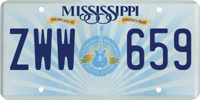 MS license plate ZWW659