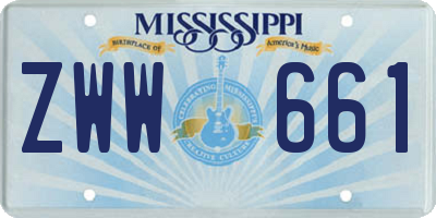 MS license plate ZWW661
