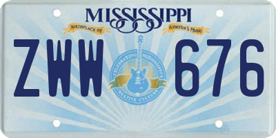 MS license plate ZWW676