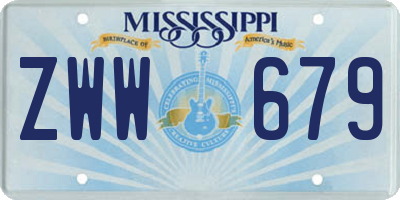 MS license plate ZWW679