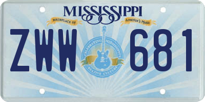 MS license plate ZWW681