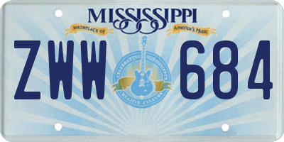 MS license plate ZWW684
