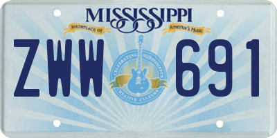 MS license plate ZWW691