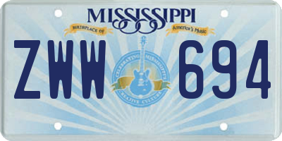 MS license plate ZWW694