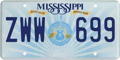 MS license plate ZWW699