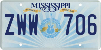 MS license plate ZWW706