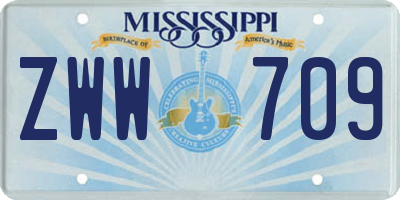 MS license plate ZWW709