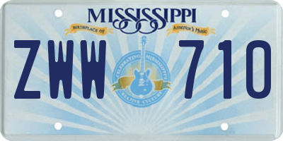 MS license plate ZWW710