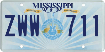 MS license plate ZWW711