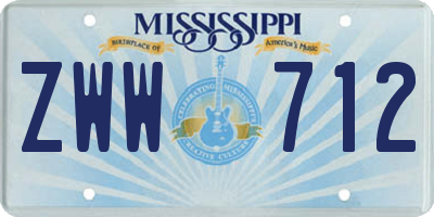 MS license plate ZWW712